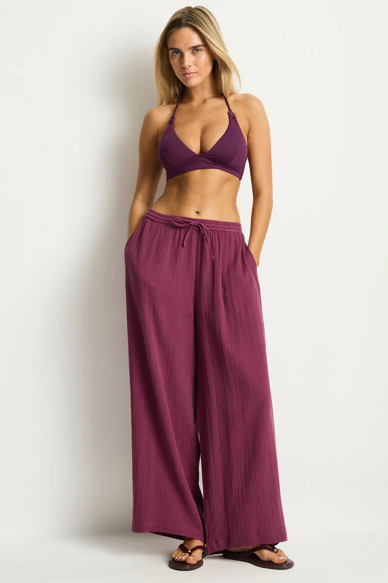 SEA LEVEL Sunset Beach Pant - Merlot