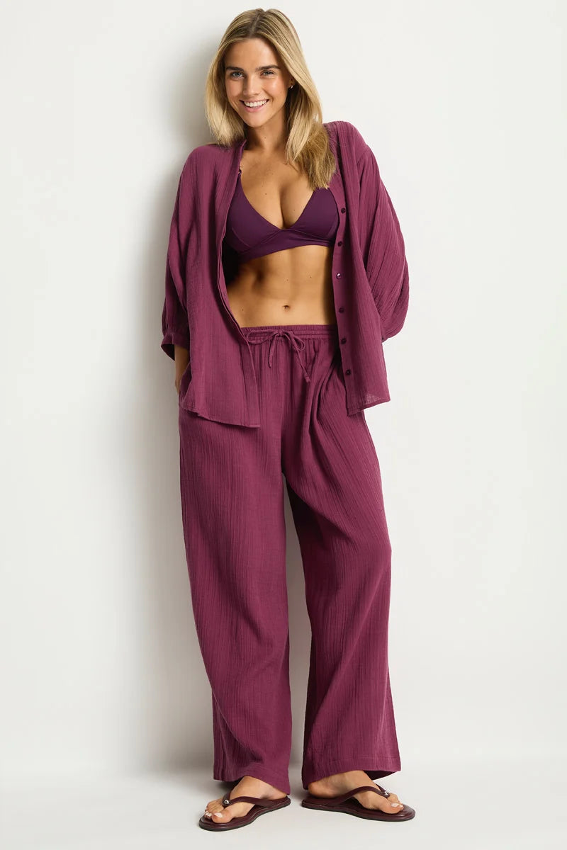 SEA LEVEL Sunset Beach Pant - Merlot