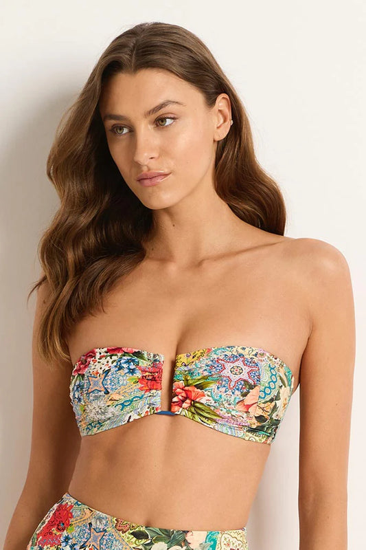 MONTE & LOU FARRAH Ruched U Wire Bandeau Bra
