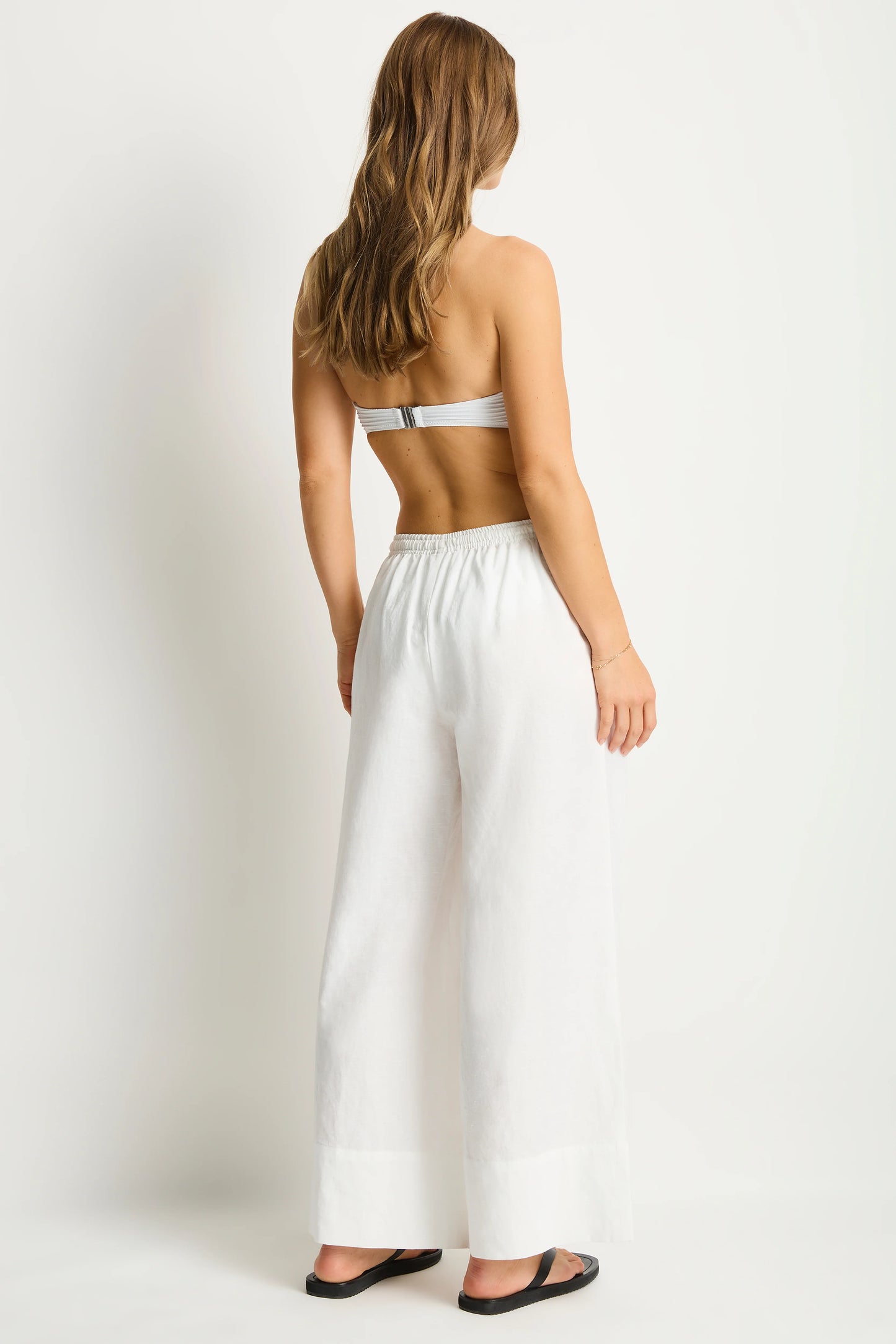SEA LEVEL Shore Linen Palzzo Pant - White