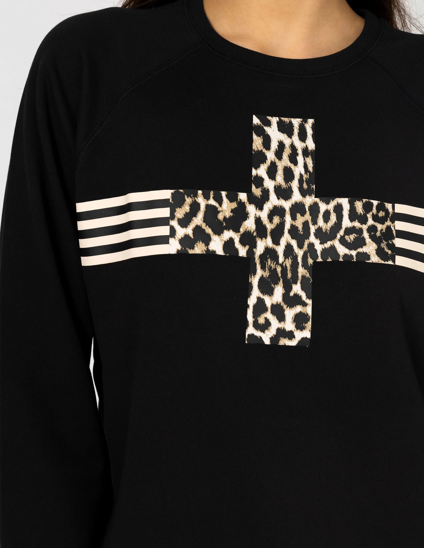 STELLA + GEMMA Everyday Sweater - Black Leopard Cross