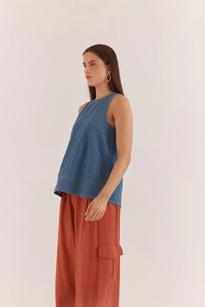 SASS Loretta Demin Tunic - Pale Blue Wash