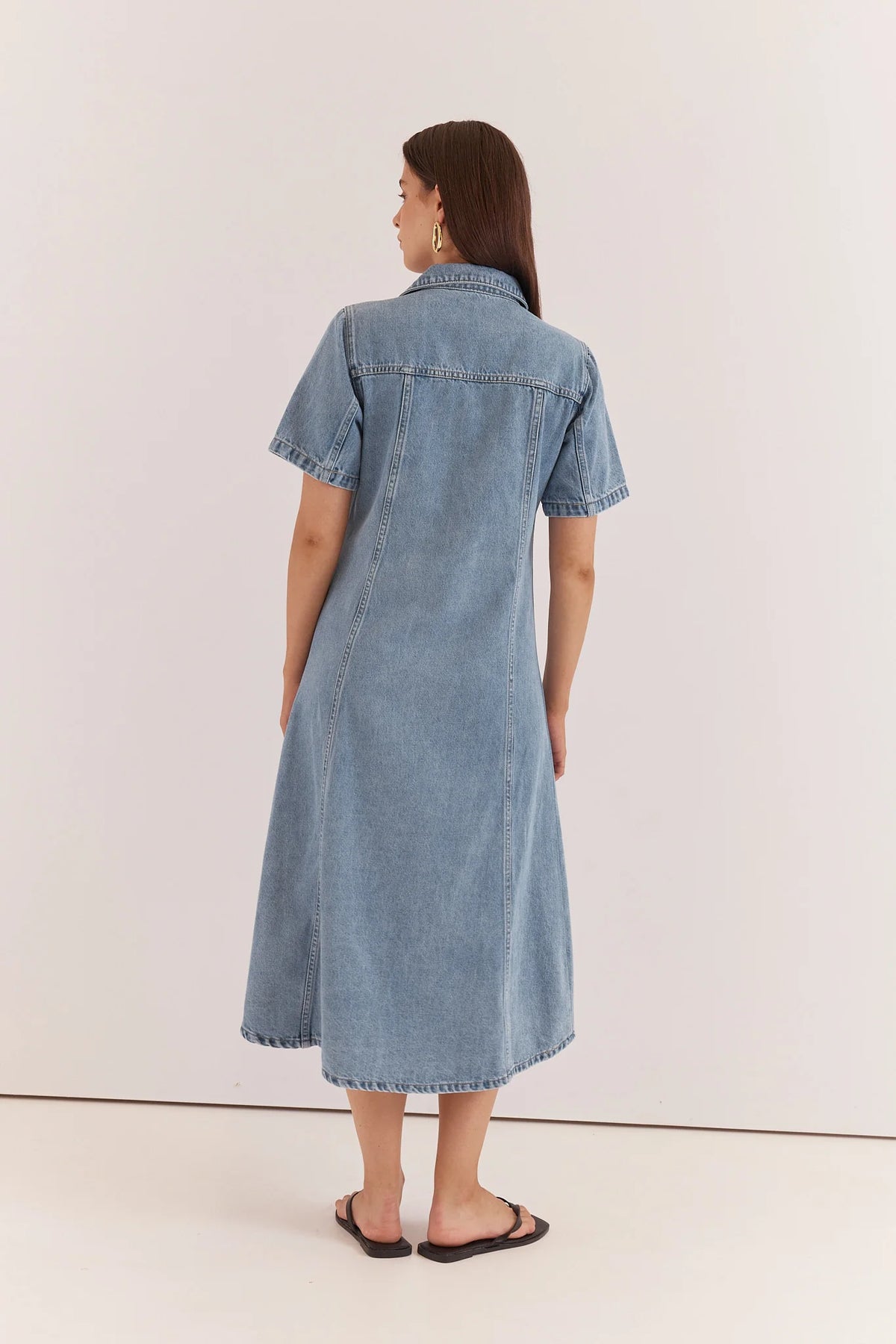 SASS Kara Demin Midi Dress - 90s Blue