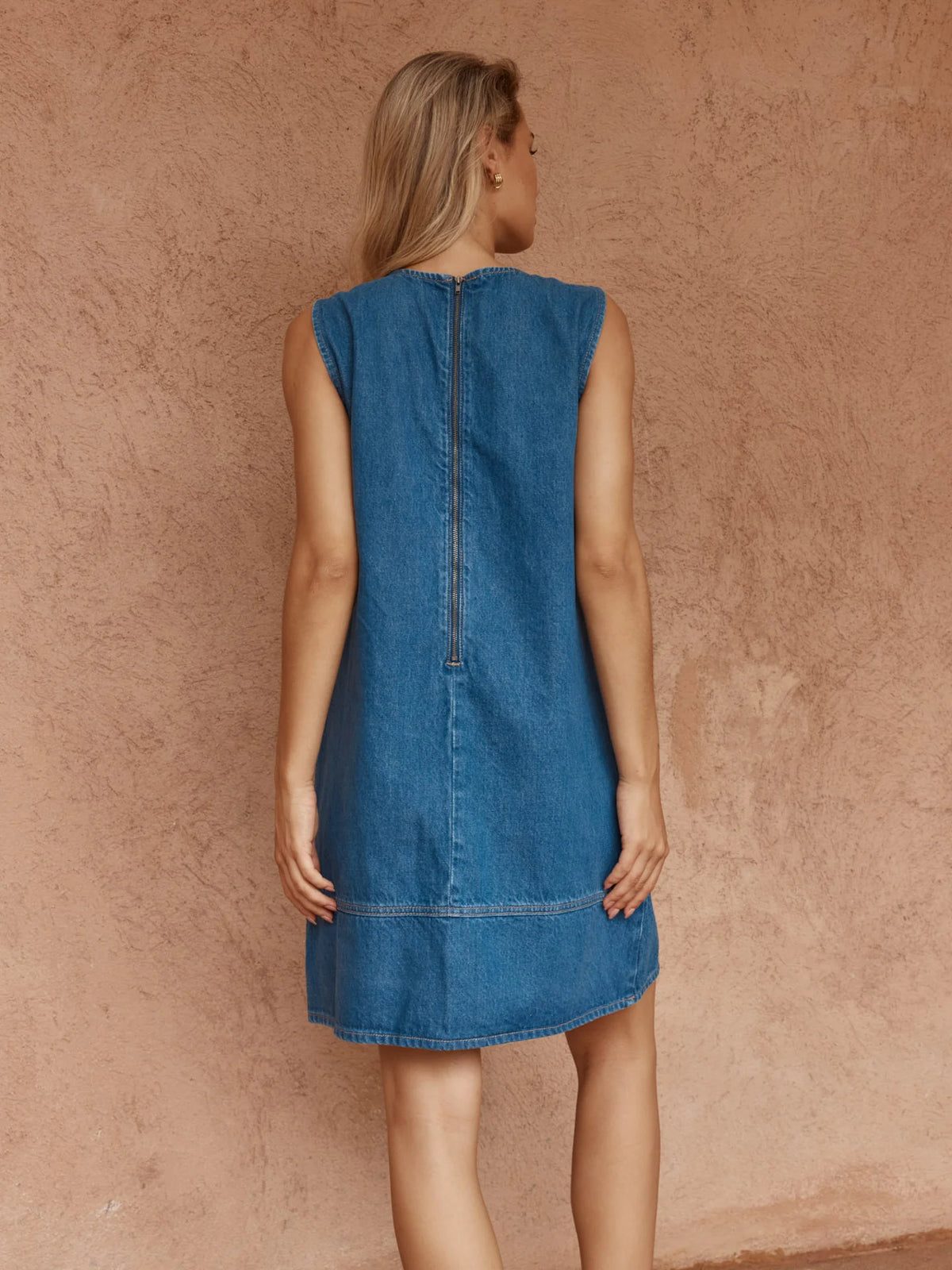 SASS Hart Denim Shift Dress - Classic Blue