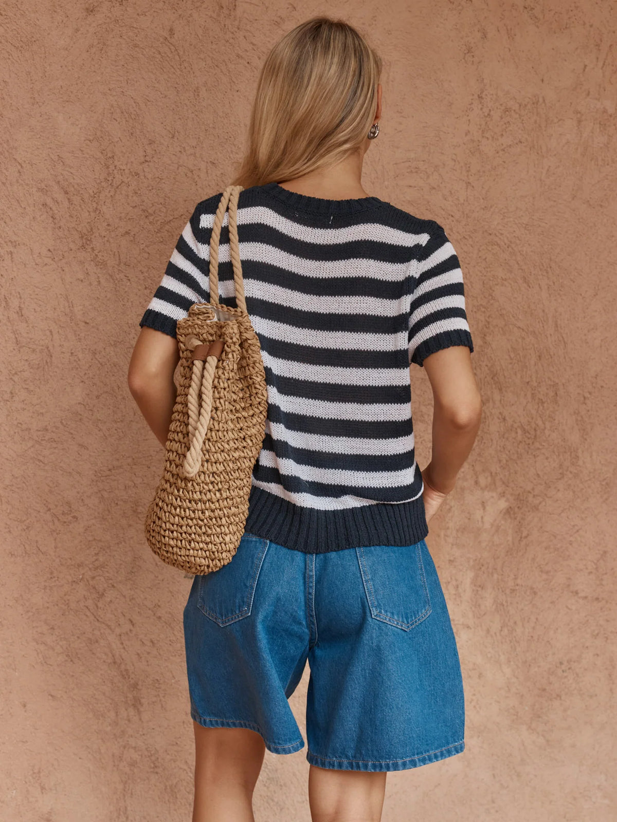 SASS Jules Stripe Tee - Navy