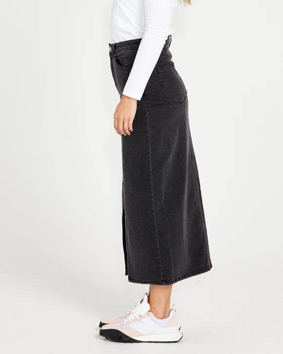 SASS Emerald Denim Maxi Skirt - 82 Wash