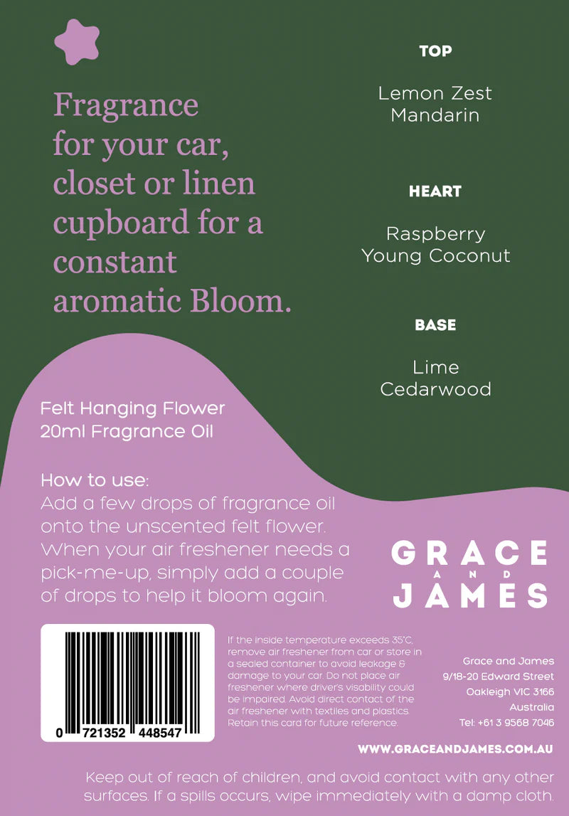 BLOOM Felt Air Freshner Set - Yuzu, Lime & Coconut