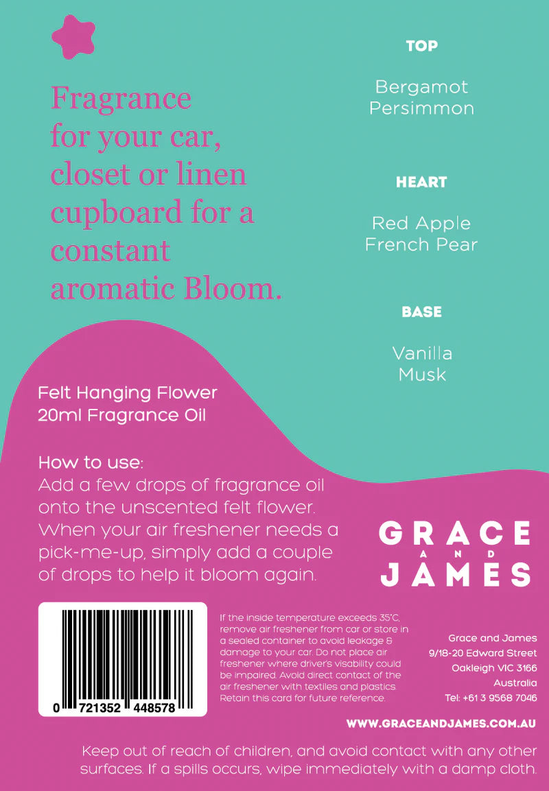 BLOOM Felt Air Freshner Set - Persimmon & Vanilla