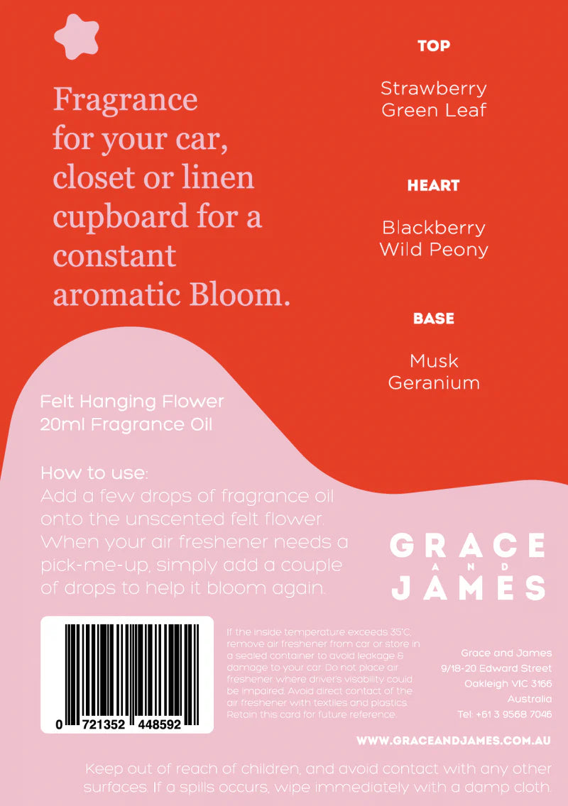 BLOOM Felt Air Freshner Set - Wild Rose & Blackberry