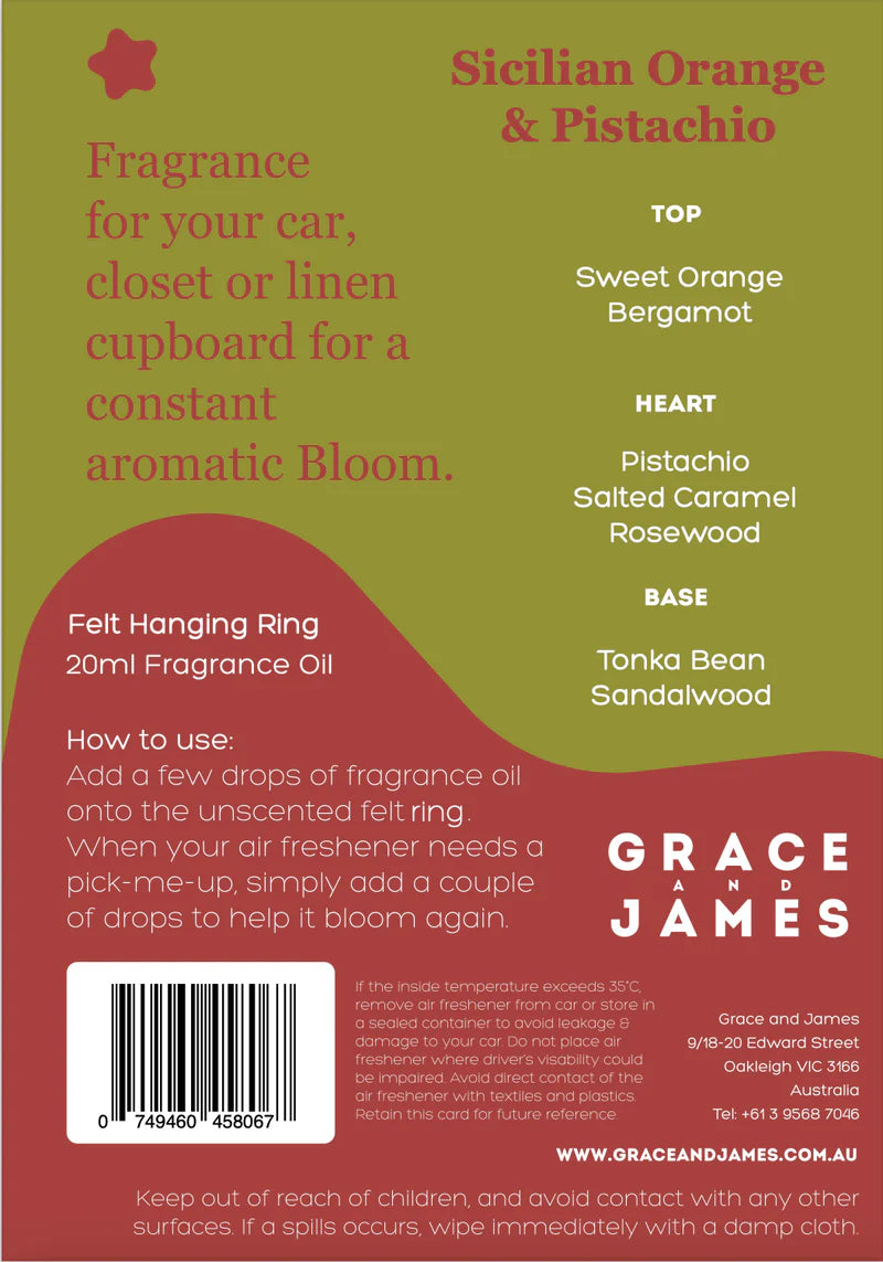 BLOOM Felt Air Freshner Set - Sicilian Orange & Pistachio