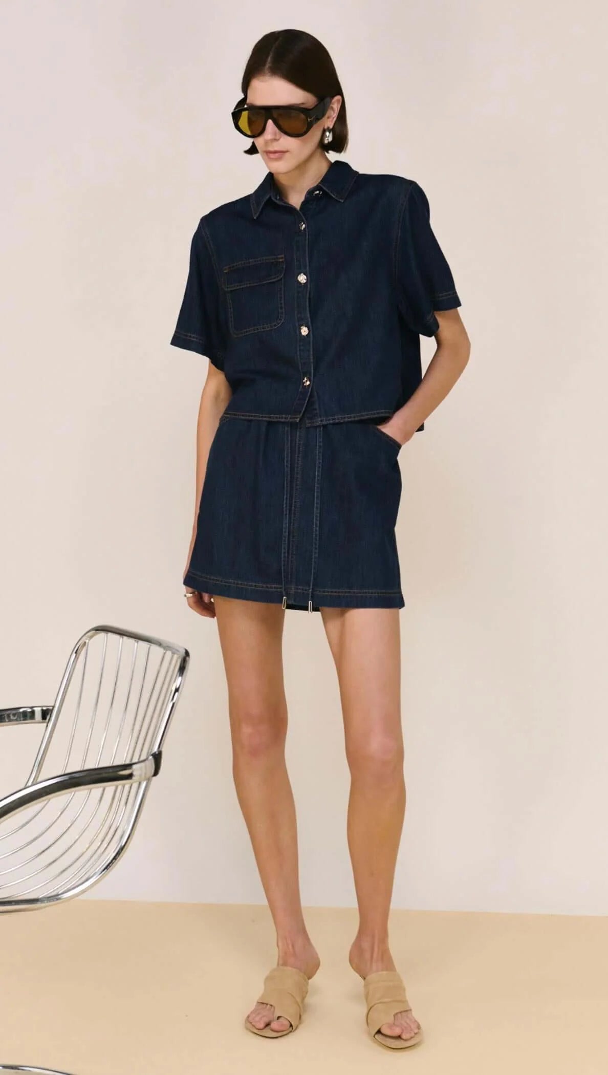 STAPLE THE LABEL Lea Demin Mini Skirt - Indigo