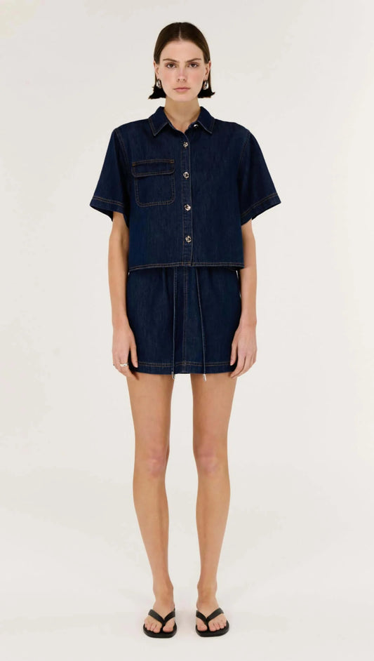STAPLE THE LABEL Lea Demin Mini Skirt - Indigo