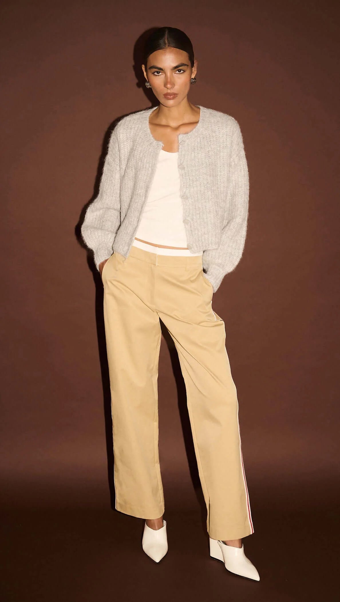STAPLE THE LABEL Anja Stripe Side Pants - Beige