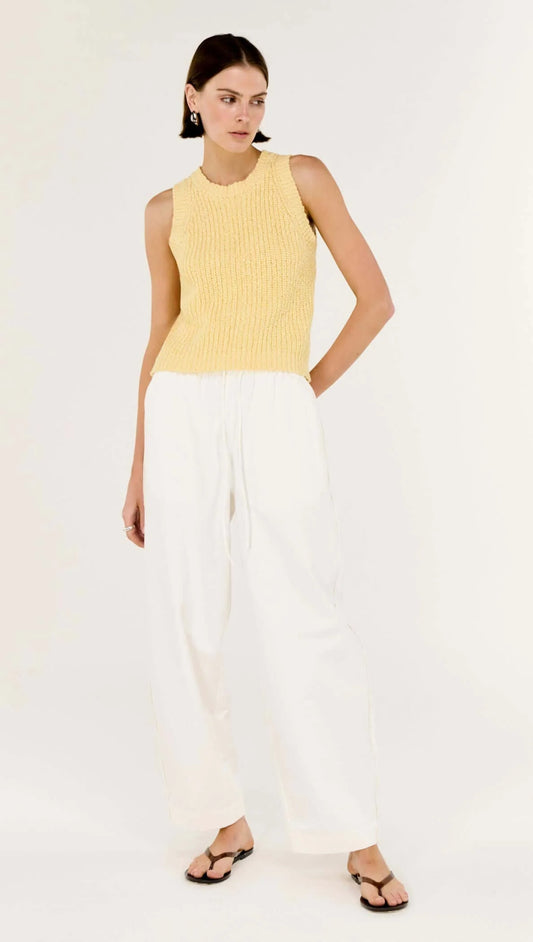 STAPLE THE LABEL Cove Knit Tank - Butter Yellow