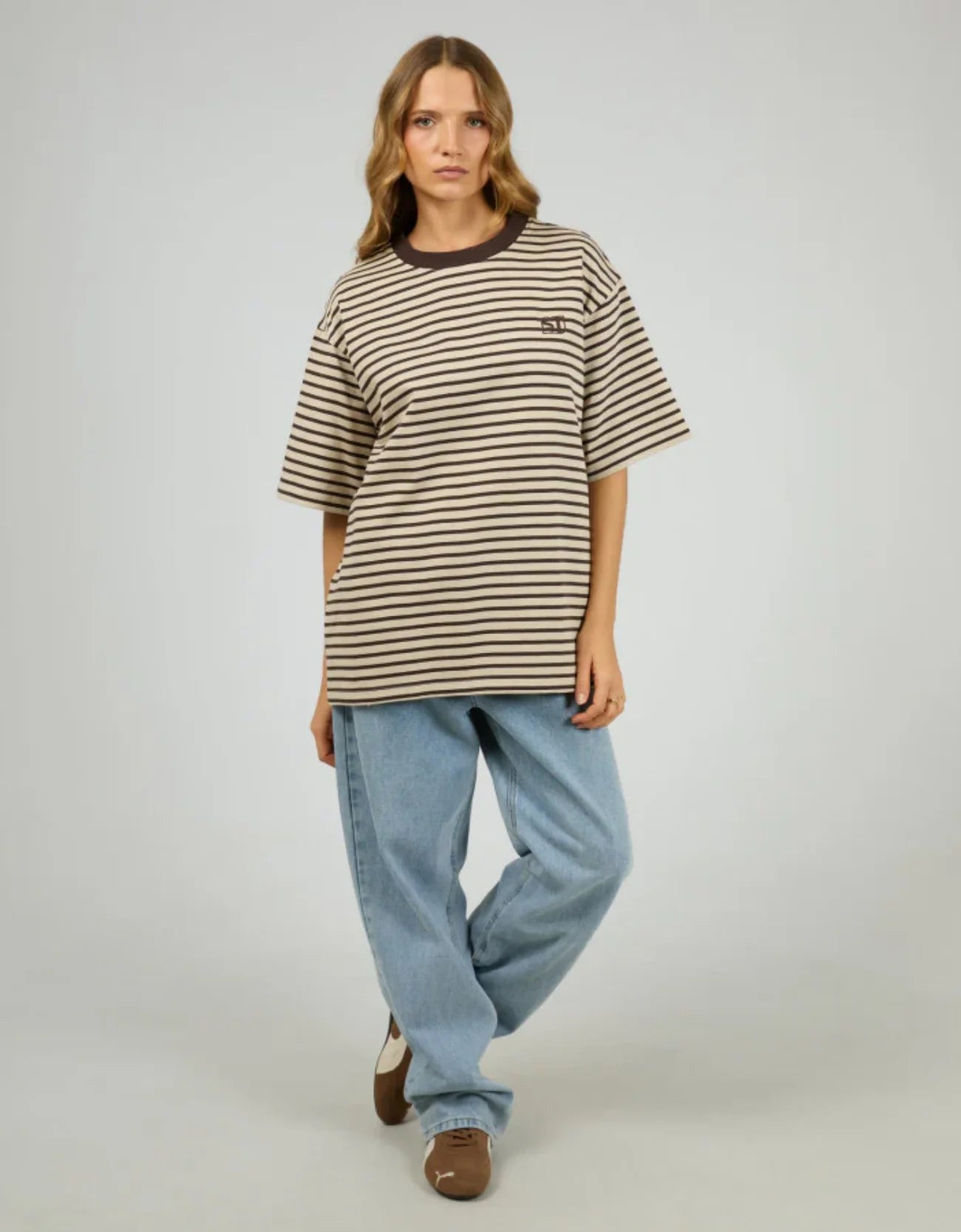 SILENT THEORY Foundation Stripe S/S Tee - Chocolate