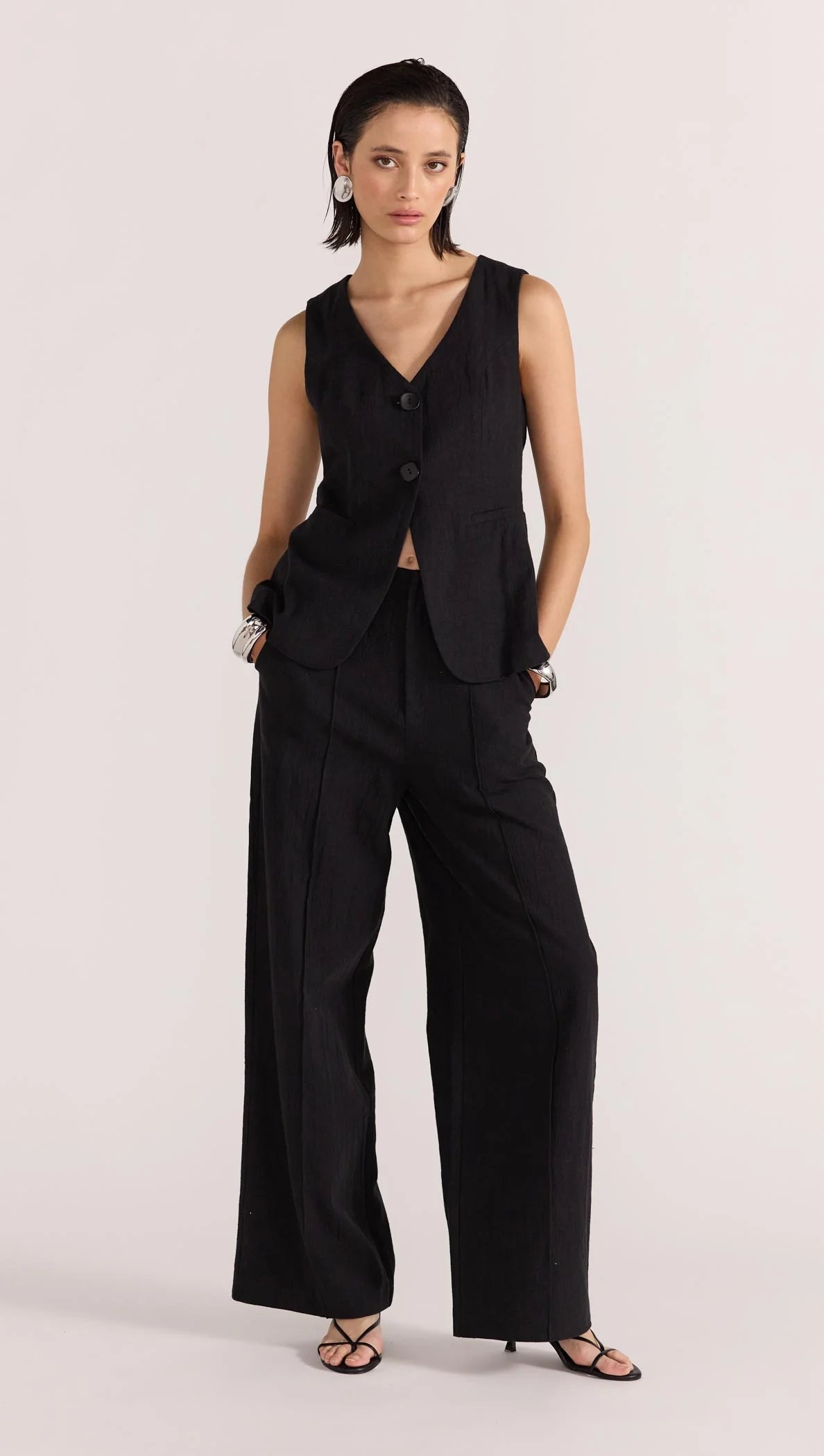 STAPLE THE LABEL Athena Linen Pants - Black