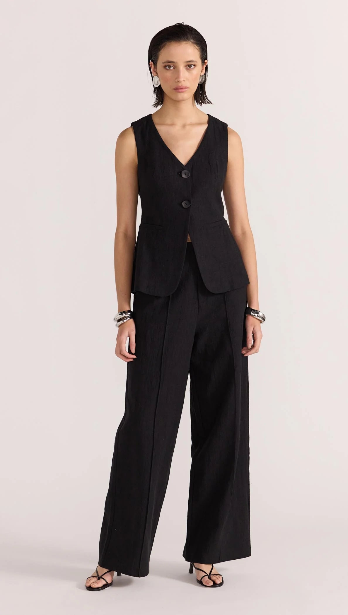 STAPLE THE LABEL Athena Linen Pants - Black