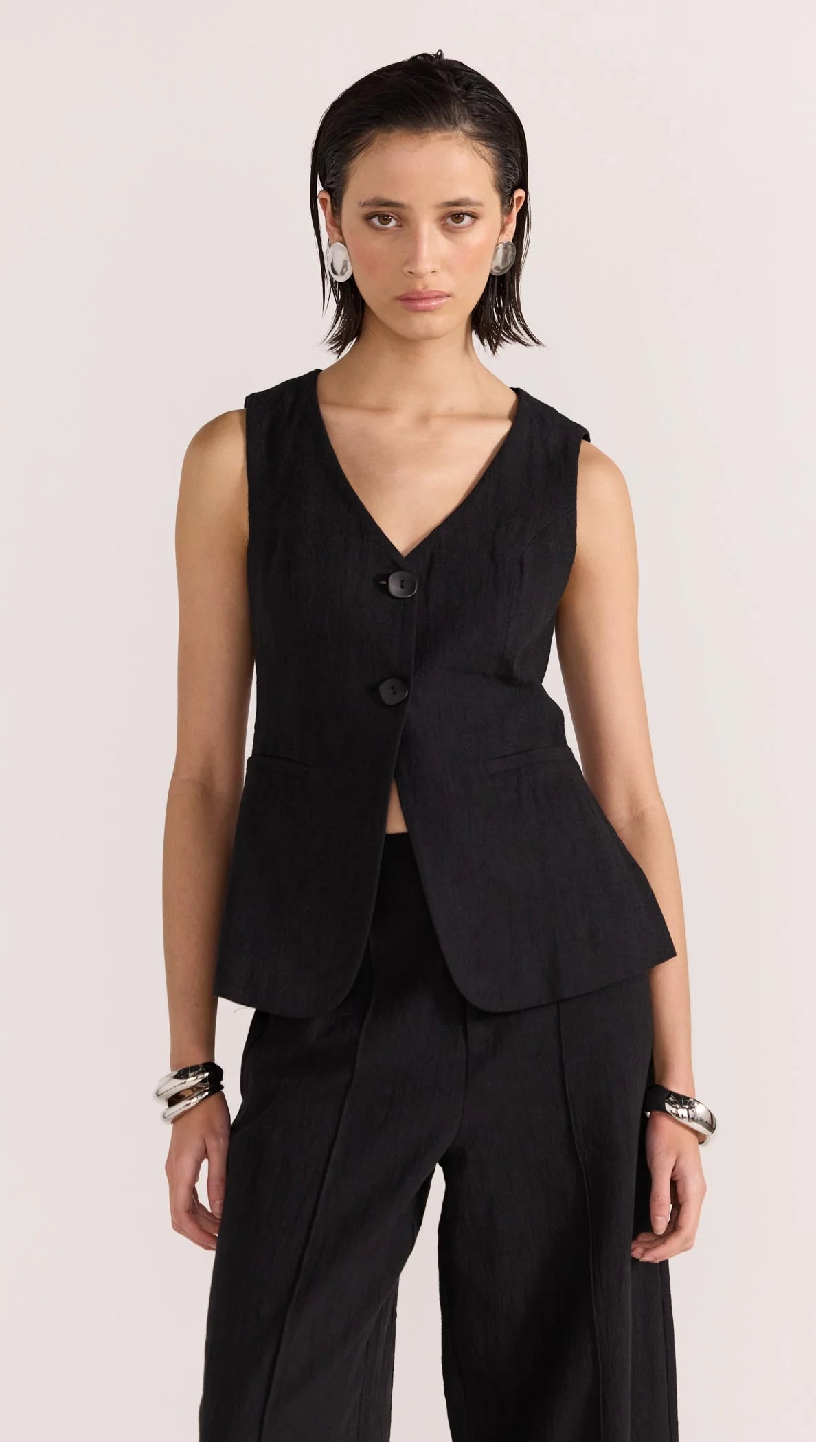 STAPLE THE LABEL Athena Linen Pants - Black
