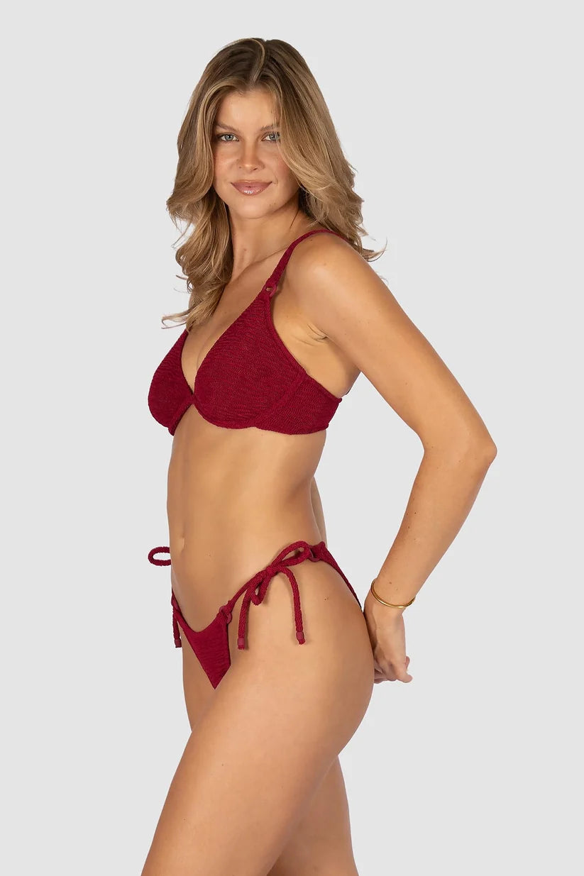 BAKU Ibiza Rio Tieside Bikini Bottom - Scarlet