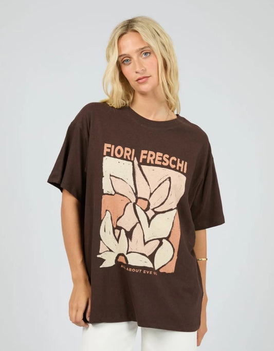 AAE Fiori Freschi Relaxed Tee - Brown