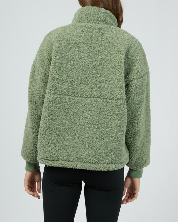 AAE ACTIVE Amara Quarter Zip Teddy - Khaki