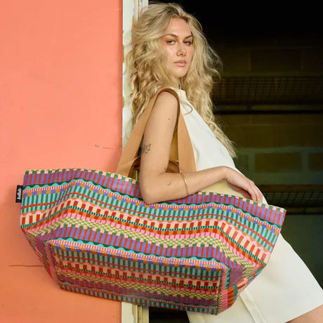 KOLLAB BEACH BAG - Blocks and Stripes