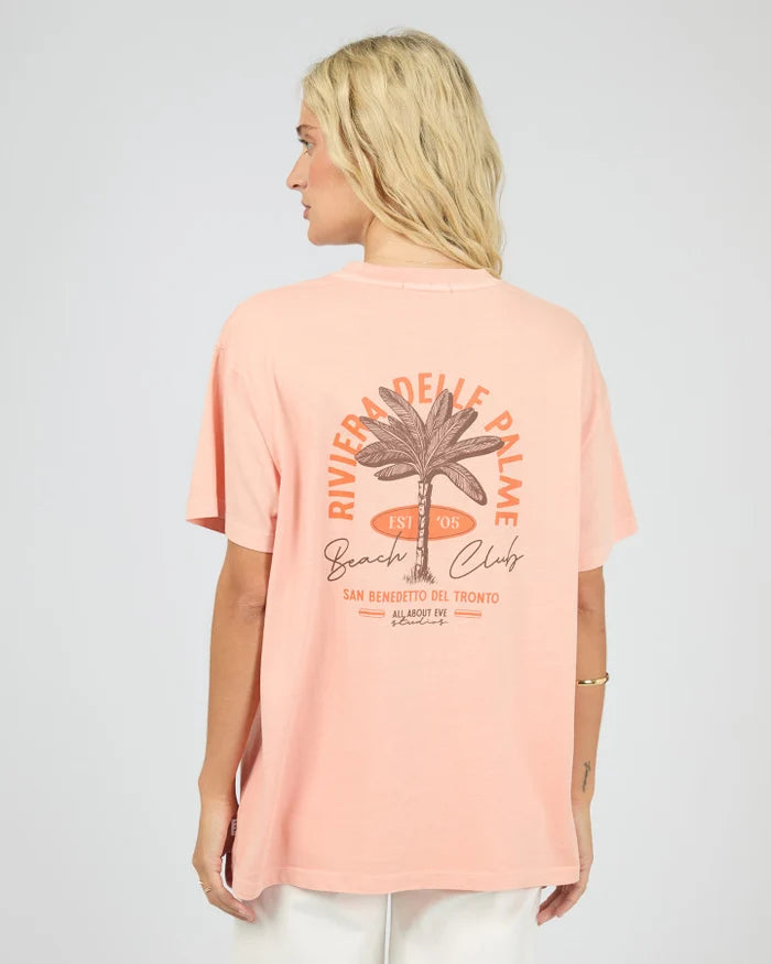 ALL ABOUT EVE Beach Club Relaxed Tee - Peach