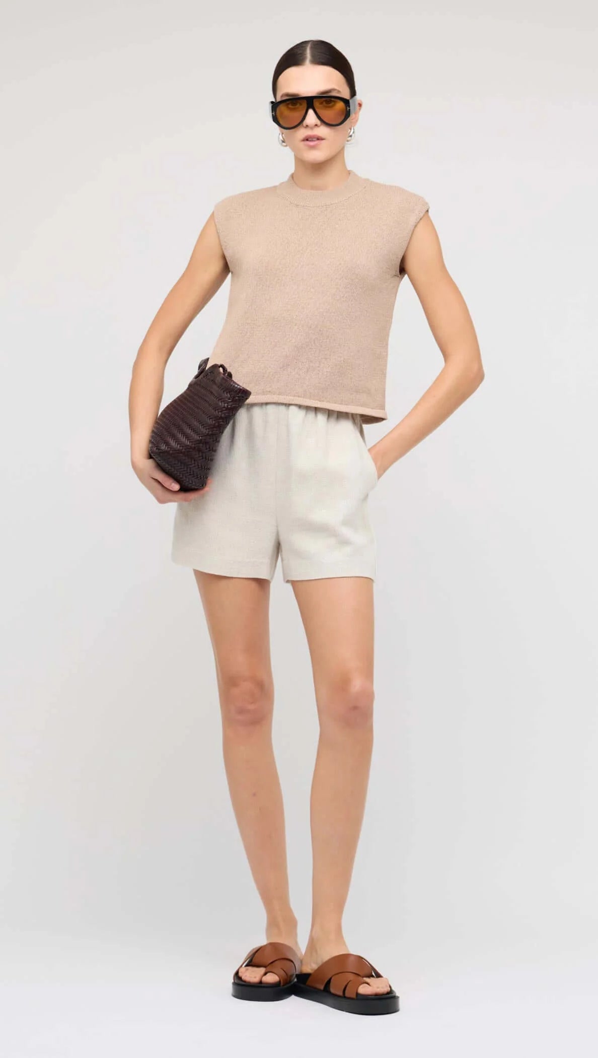 STAPLE THE LABEL Dune Knit Tank - Latte