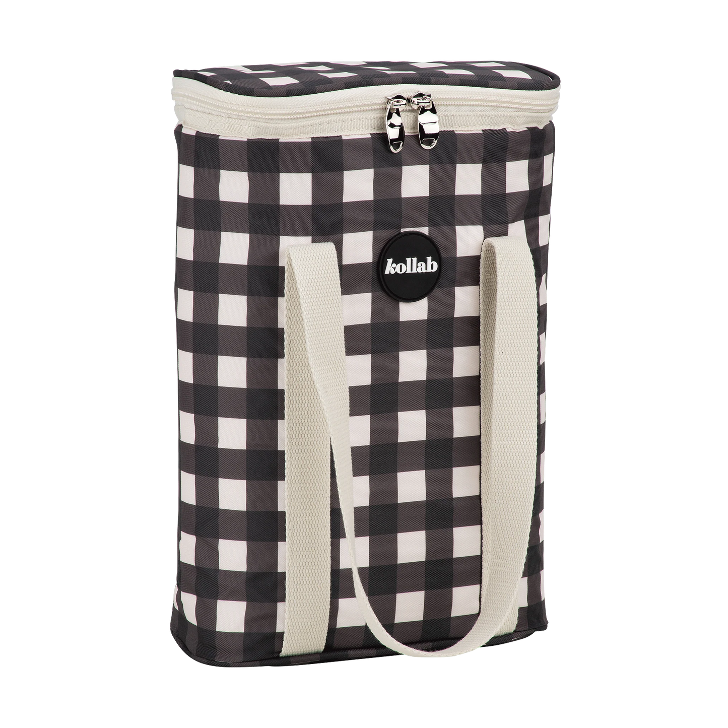 KOLLAB HOLIDAY WINE COOLER BAG - Black Check