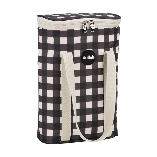 KOLLAB HOLIDAY WINE COOLER BAG - Black Check