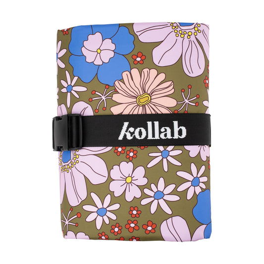 KOLLAB Picnic Mat - Blue Flowers