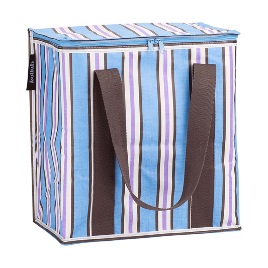 KOLLAB COOLER BAG - Choc Blue Stripe