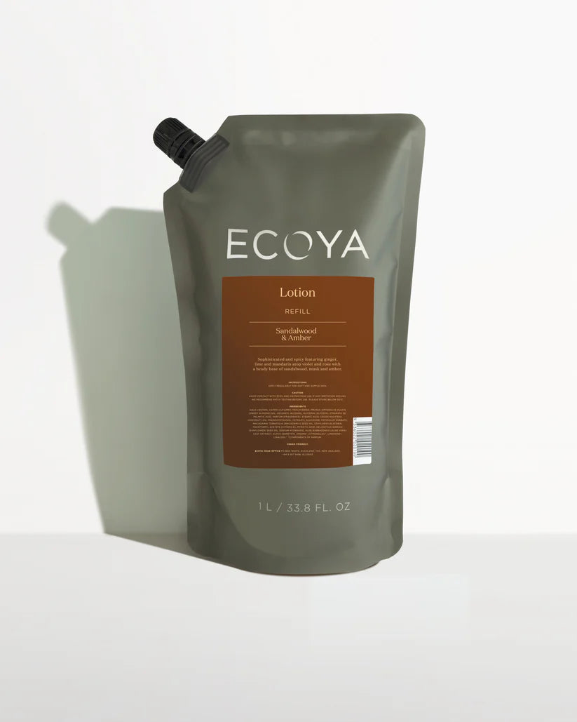 ECOYA SANDALWOOD & AMBER HAND & BODY WASH REFILL 1LTR