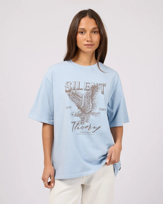 SILENT THEORY Fundamental Oversized Tee - Light Blue