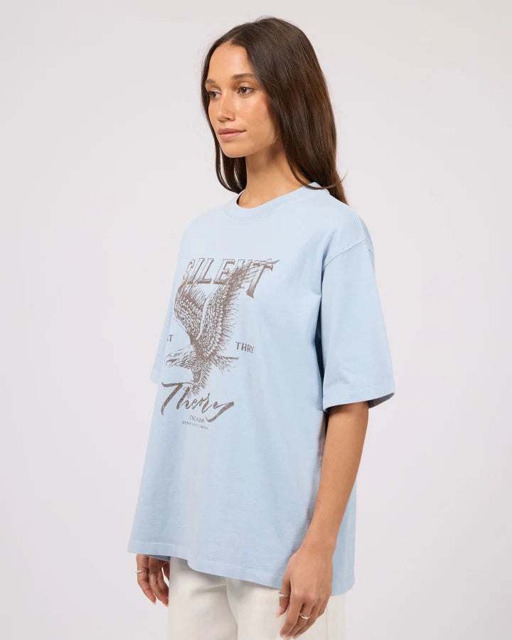 SILENT THEORY Fundamental Oversized Tee - Light Blue