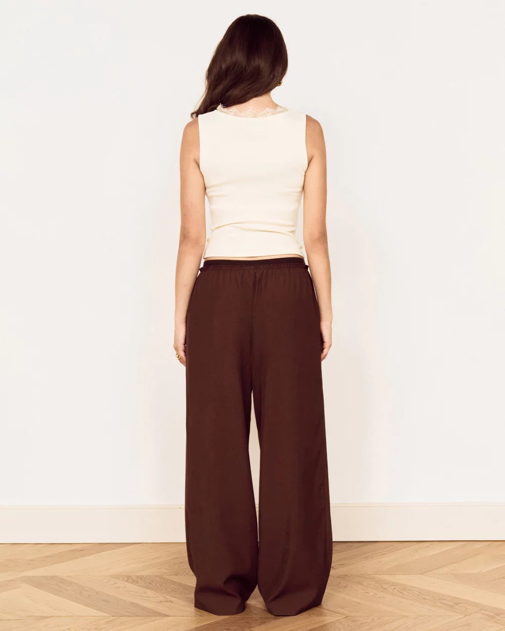MINKPINK Mira Elastic Waist Pant - Chocolate