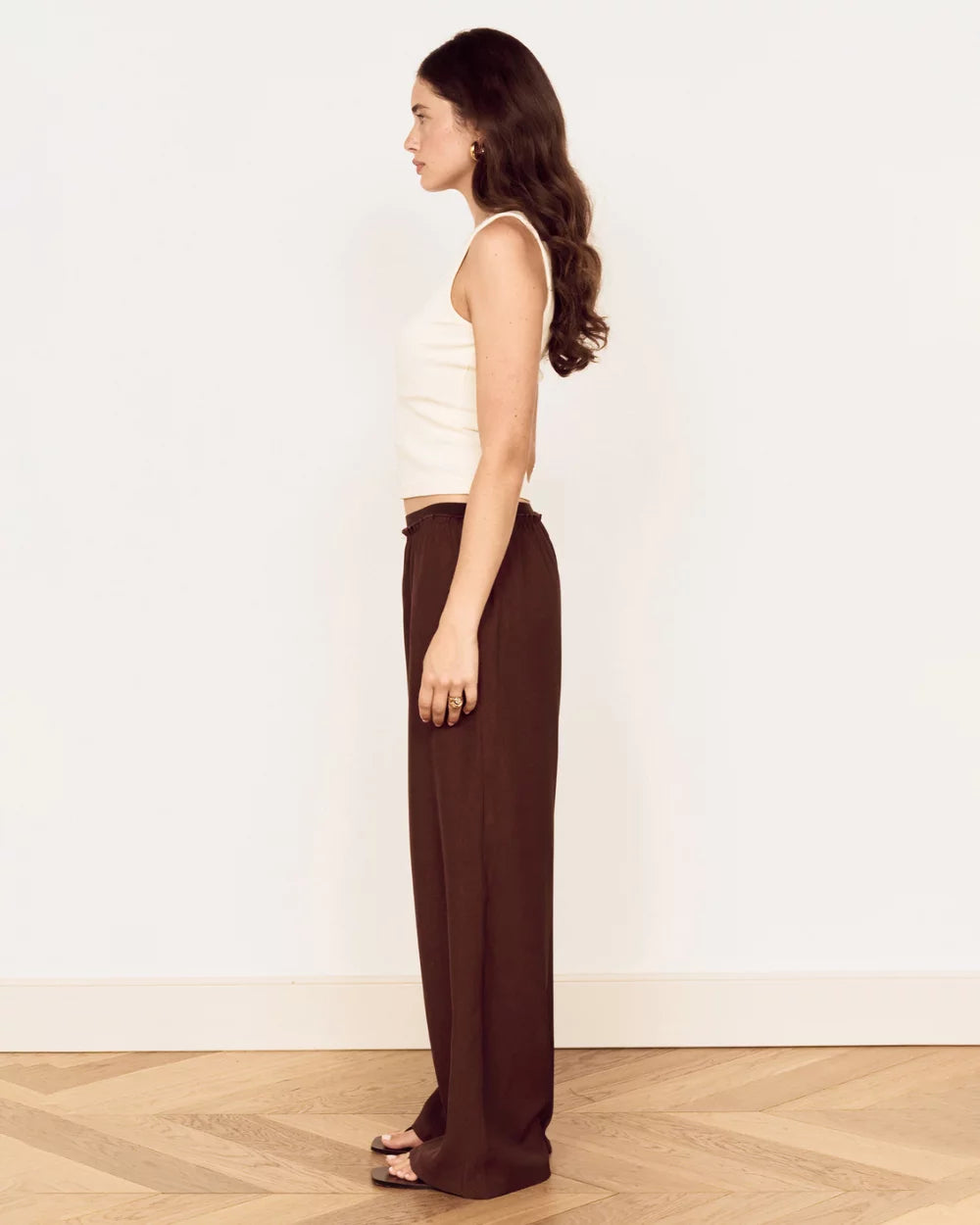 MINKPINK Mira Elastic Waist Pant - Chocolate