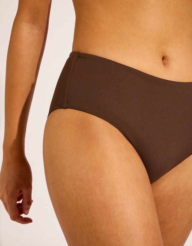 SEAFOLLY Collective Wide Side Retro Bikini Bottom - Dark Chocolate