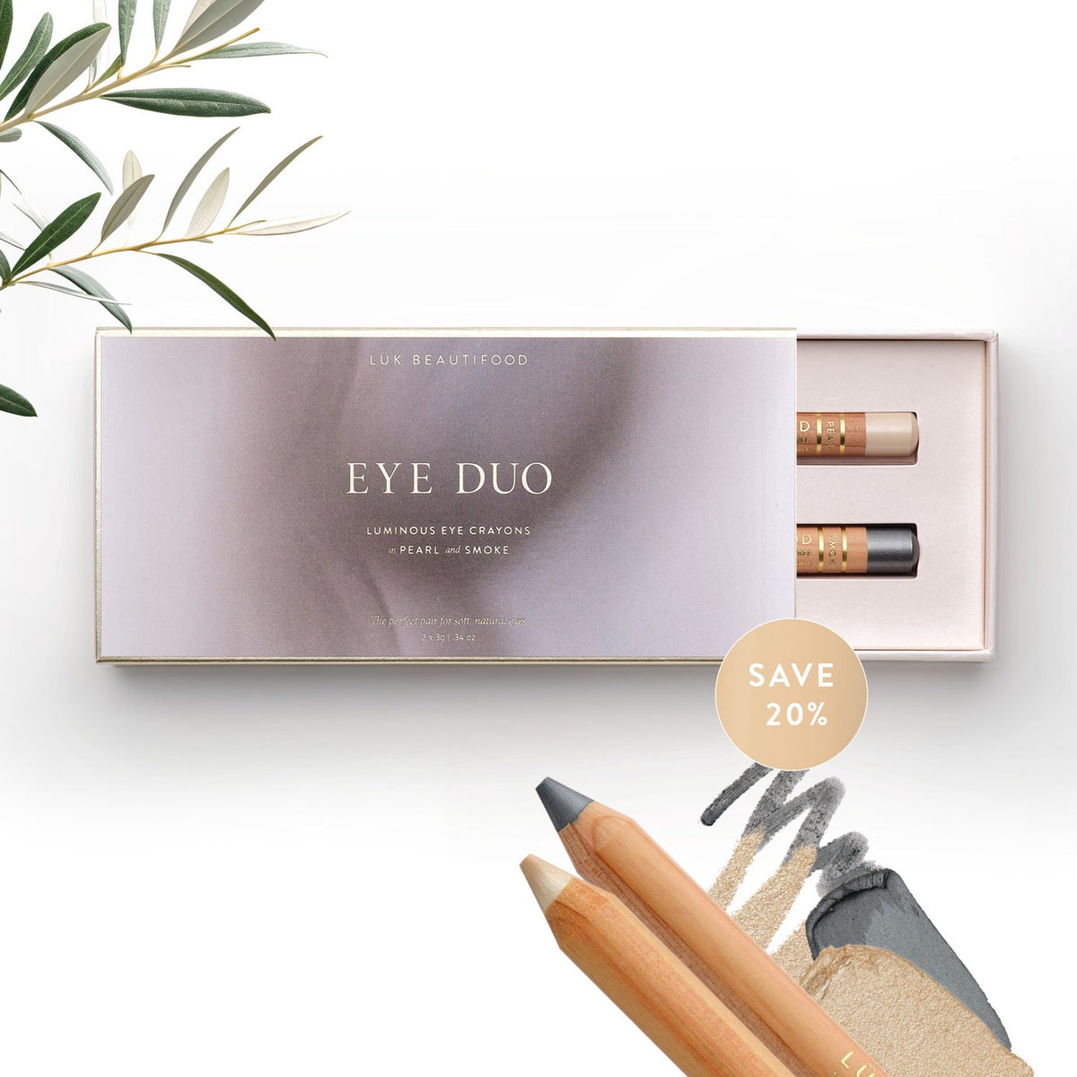 LUK BEAUTIFOOD Luminous Eye Duo Gift Set - Smoke & Pearl