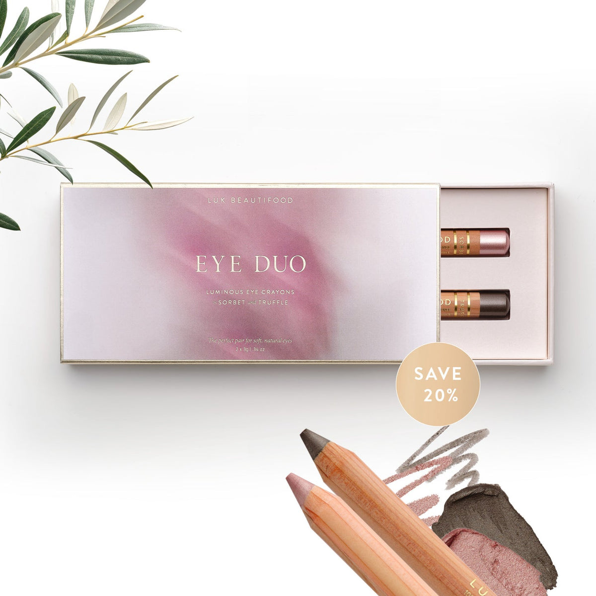 LUK BEAUTIFOOD Luminous Eye Duo Gift Set - Truffle & Sorbet
