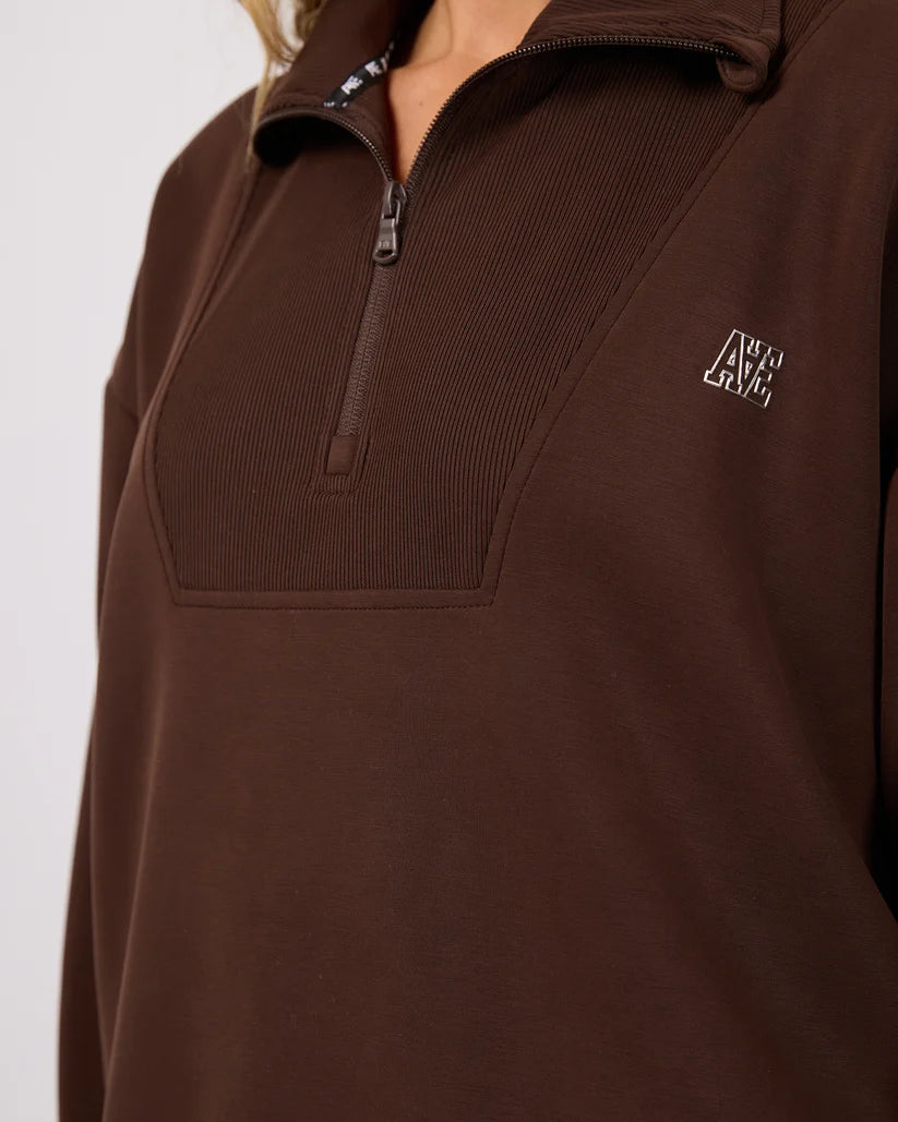 AAE ACTIVE Luxe Active 1/4 Zip - Brown