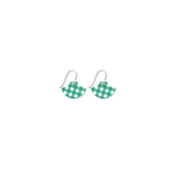 MOE MOE DESIGN Gingham Emerald Mini Pagoda Drop Earrings - Green