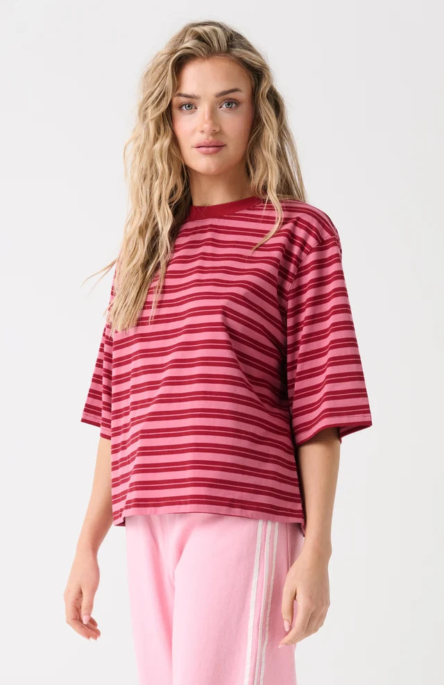 CARTEL & WILLOW  Hallie Tee - Boysenberry Stripe