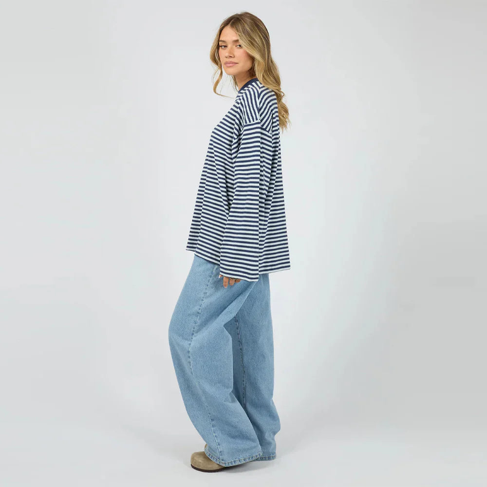 ALL ABOUT EVE Paloma Long Sleeve Stripe Tee - Nautical