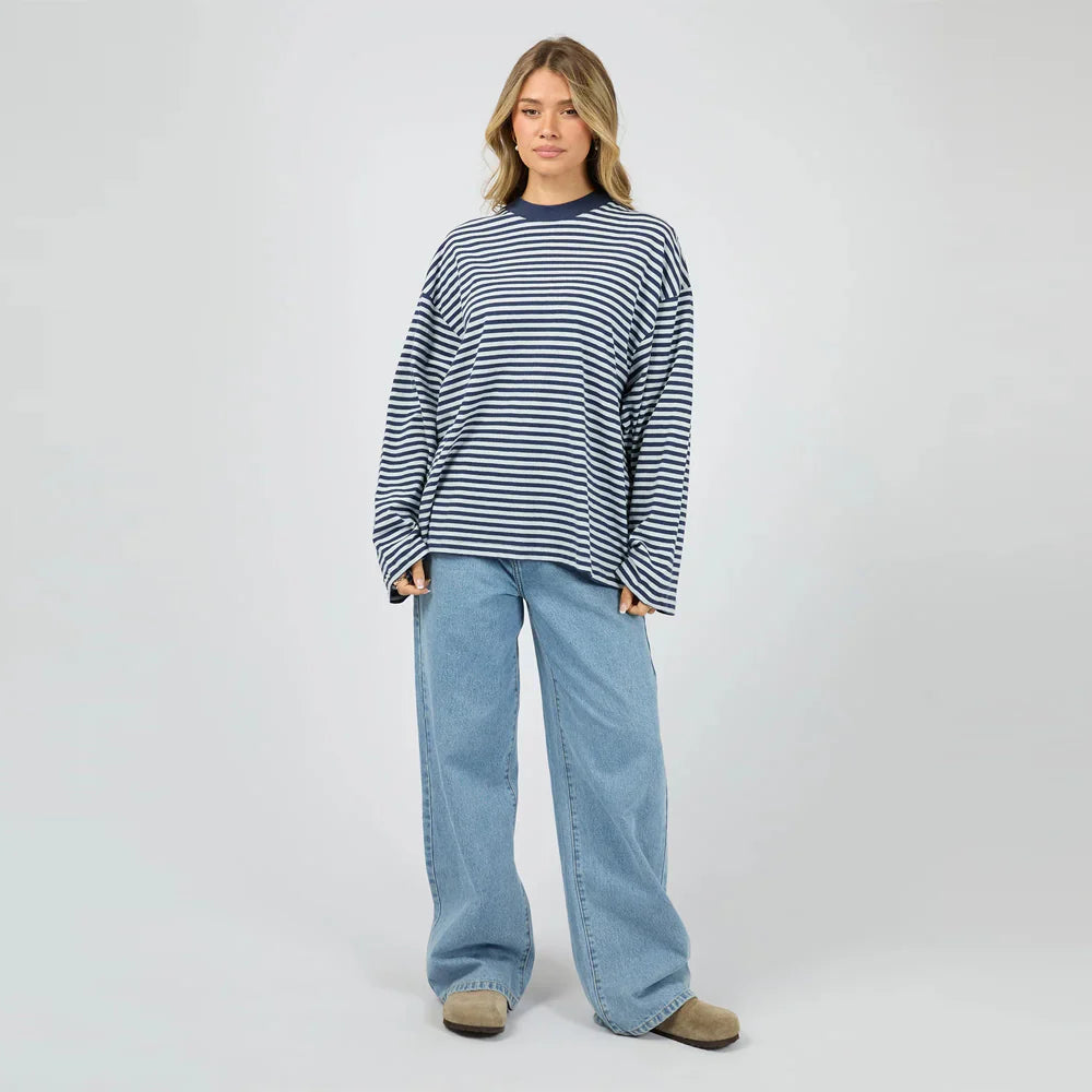 ALL ABOUT EVE Paloma Long Sleeve Stripe Tee - Nautical