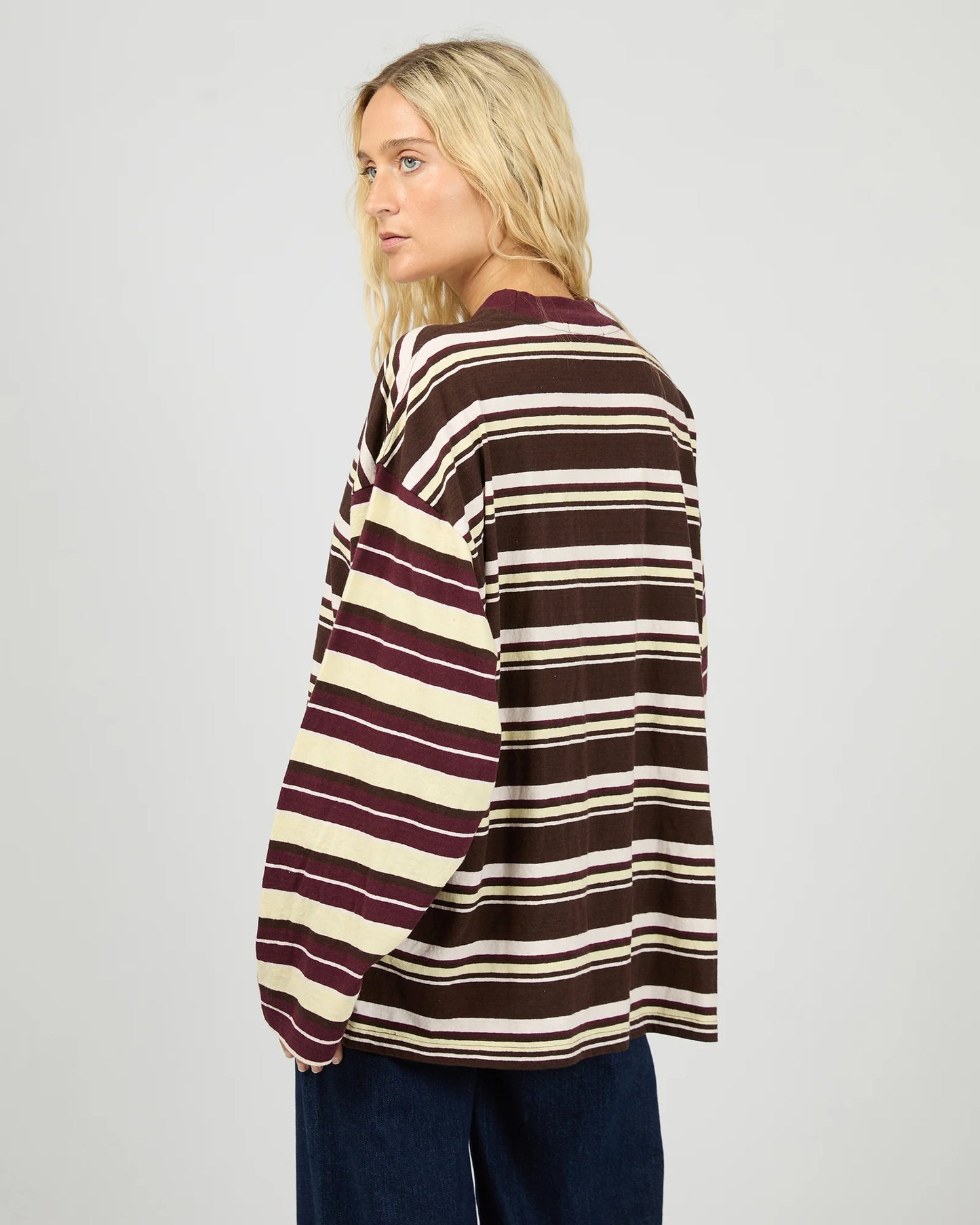 ALL ABOUT EVE Pippa Long Sleeve Stripe Tee - Yellow