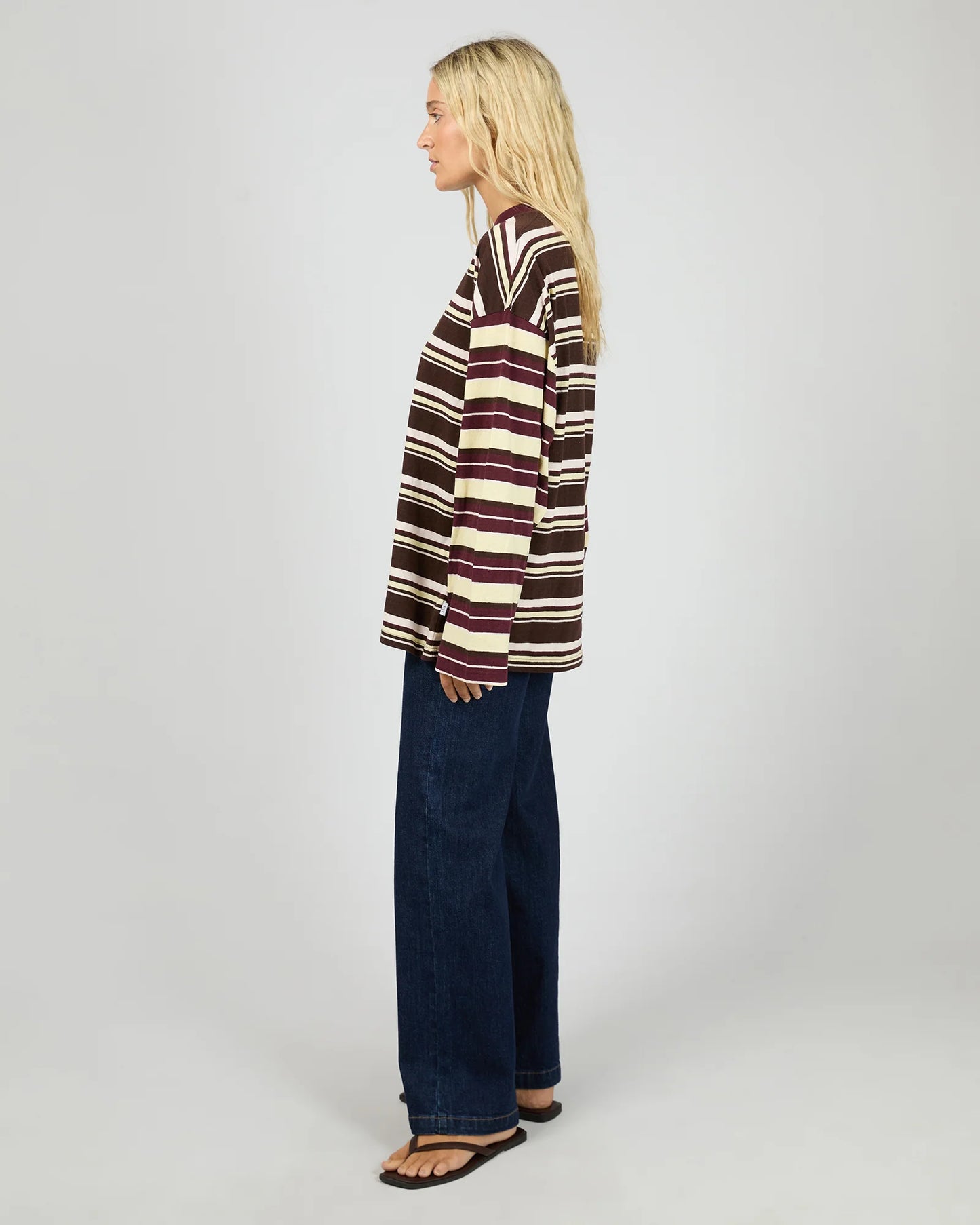 ALL ABOUT EVE Pippa Long Sleeve Stripe Tee - Yellow