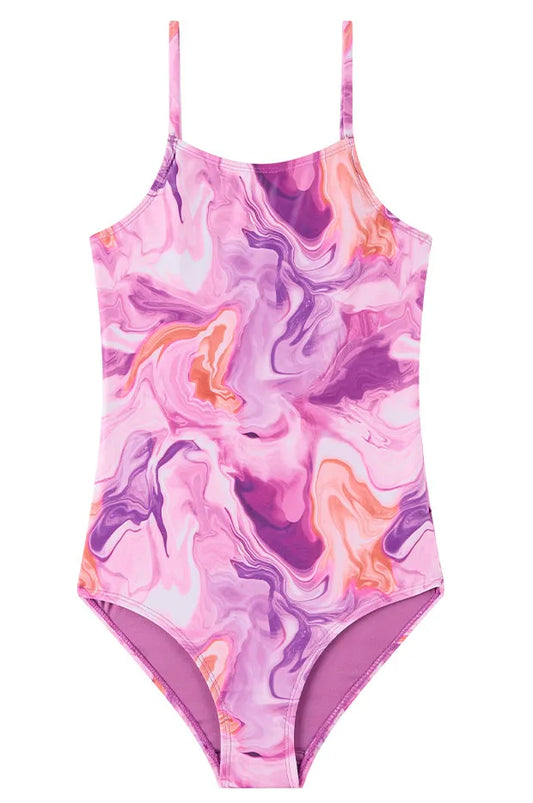 SEAFOLLY TEEN GIRL Electric Sunset Strappy Back One Piece - Sunset