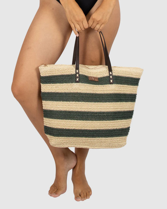 BAKU Striped Bag - Olive Beige