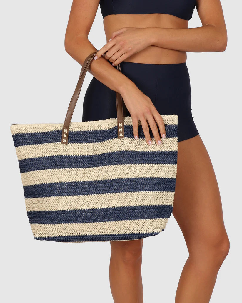 BAKU Striped Bag - Navy Beige